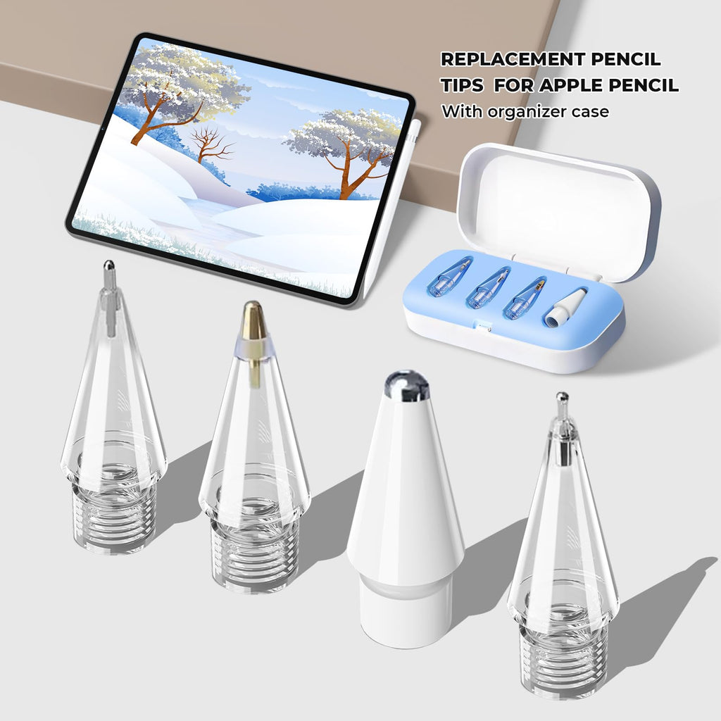 4 Pack Blue Replacement Pencil Tips with Storage Box O19404