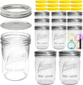 16 oz Glass Mason Jars with Lids 12pcs T532