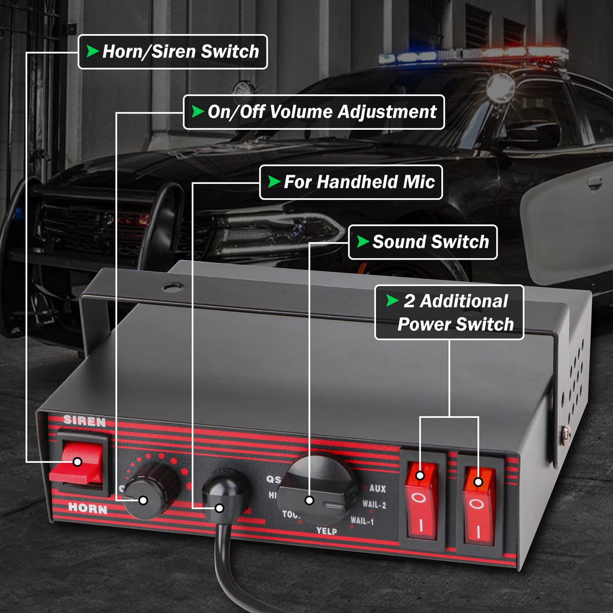 8 Tones Emergency Siren PA System J815