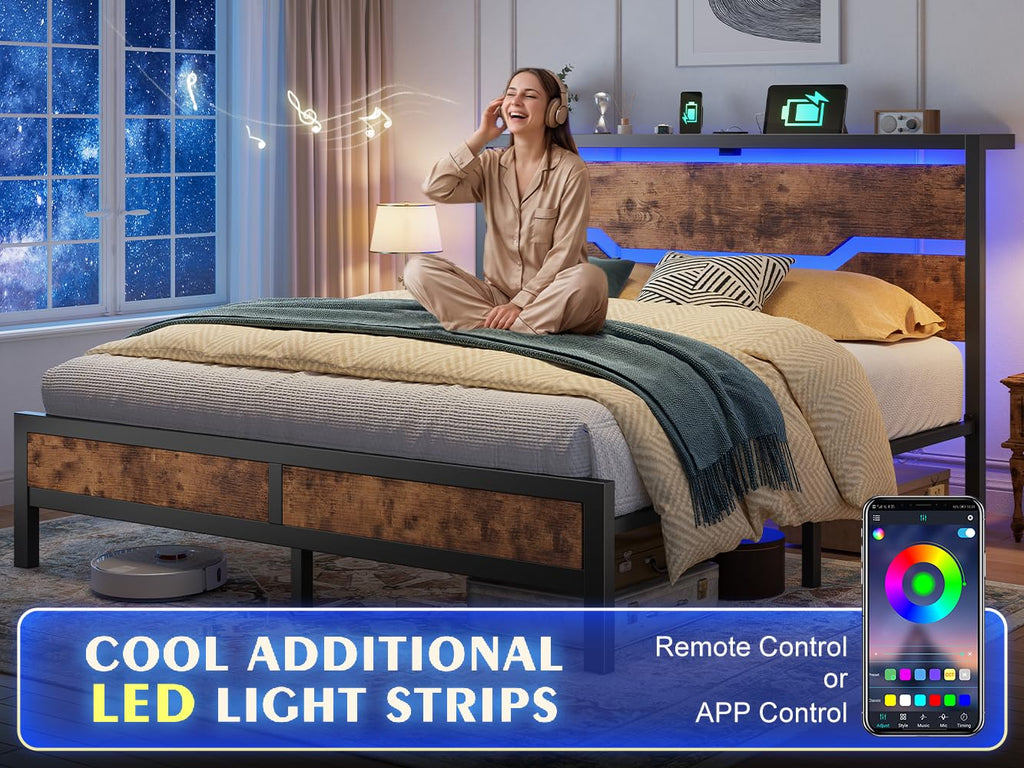 Queen Bed Frame with Headboard J7002