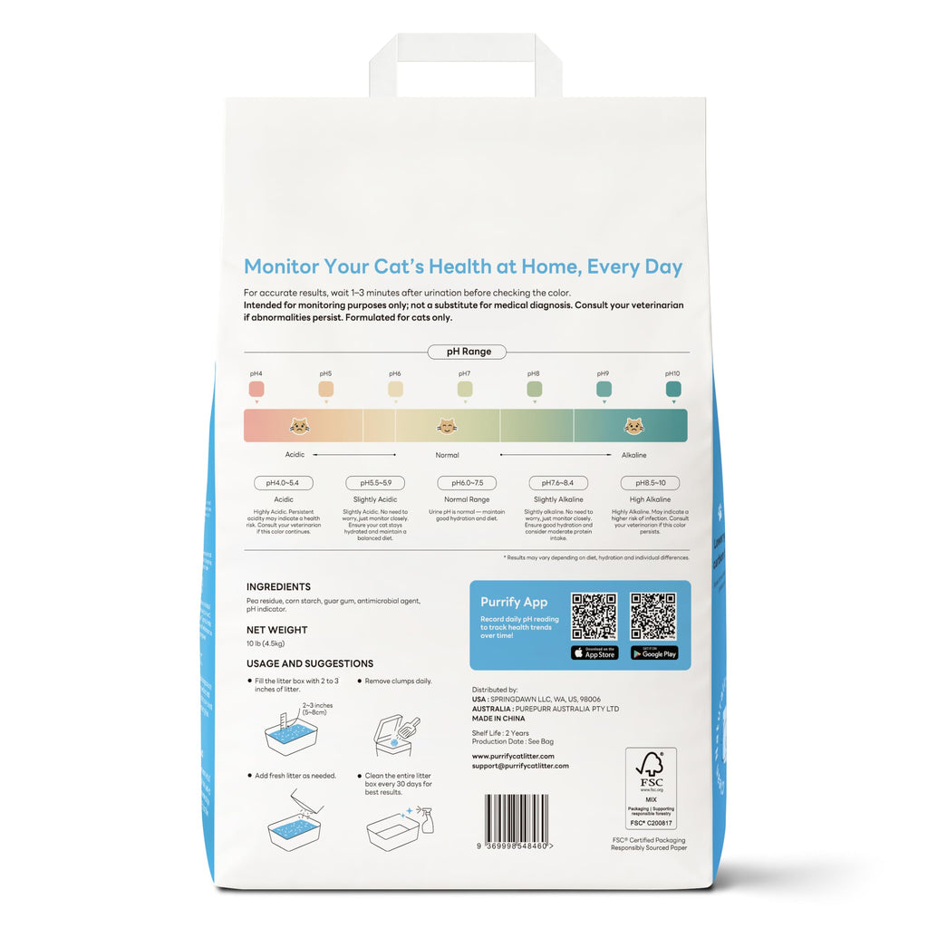 Plant-Based Tofu Cat Litter with Cassava, Color-Changing, Fast Clumping, Unscented 10 lb P771
