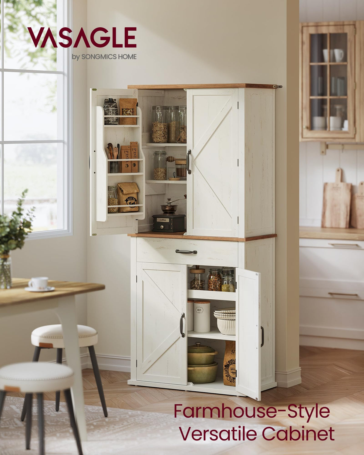 Freestanding Tall Pantry Cabinet with Drawer K8523