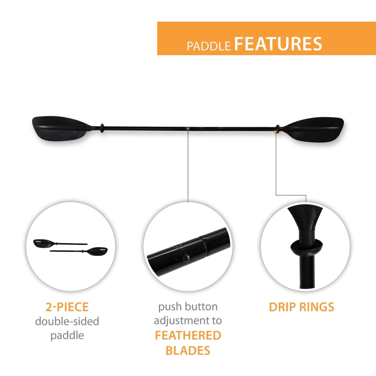 Black Kayak Paddle Q8732