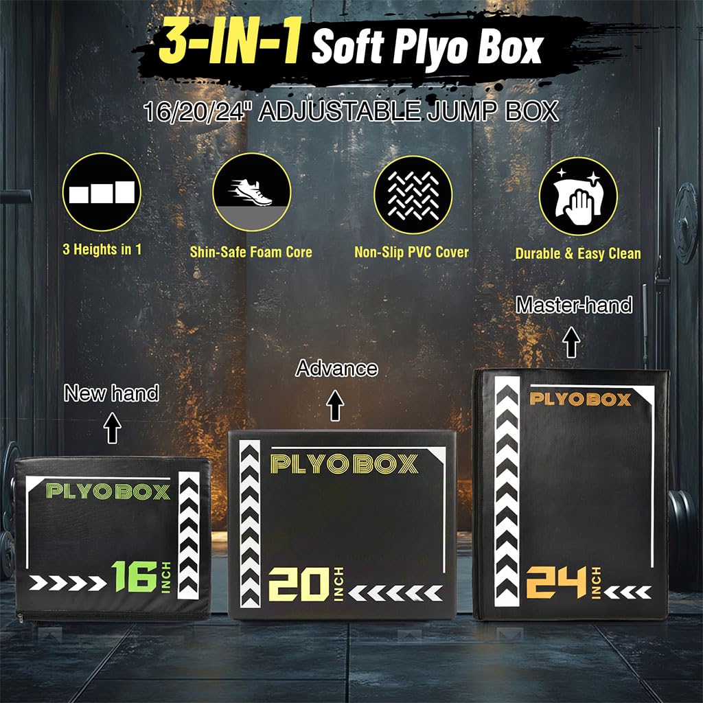 3-in-1 Foam Plyo Box with Non-Slip Cover A489