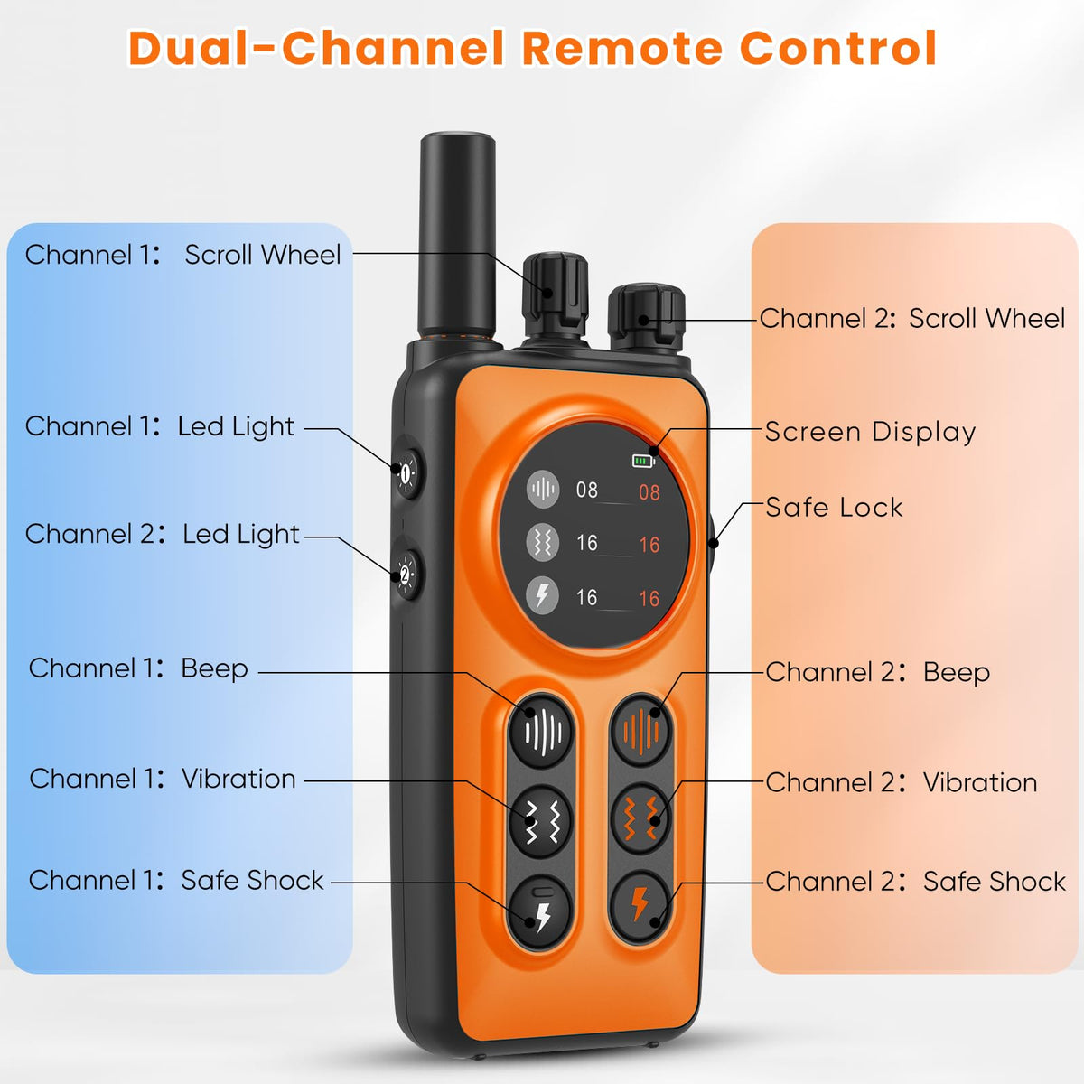 Orange Dog Training Collar with Remote X390875