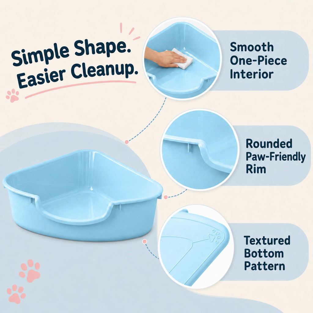 Corner Litter Box, Low Entry Kitten Litter Box K544176