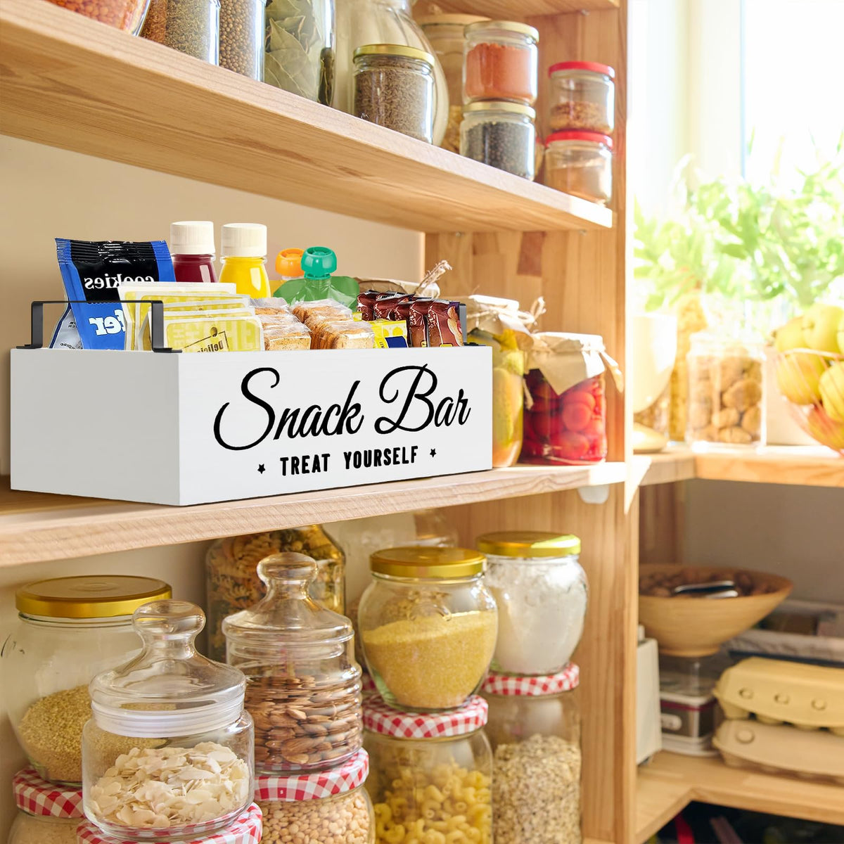 Wood 4 Compartment Snack Organizer H4274