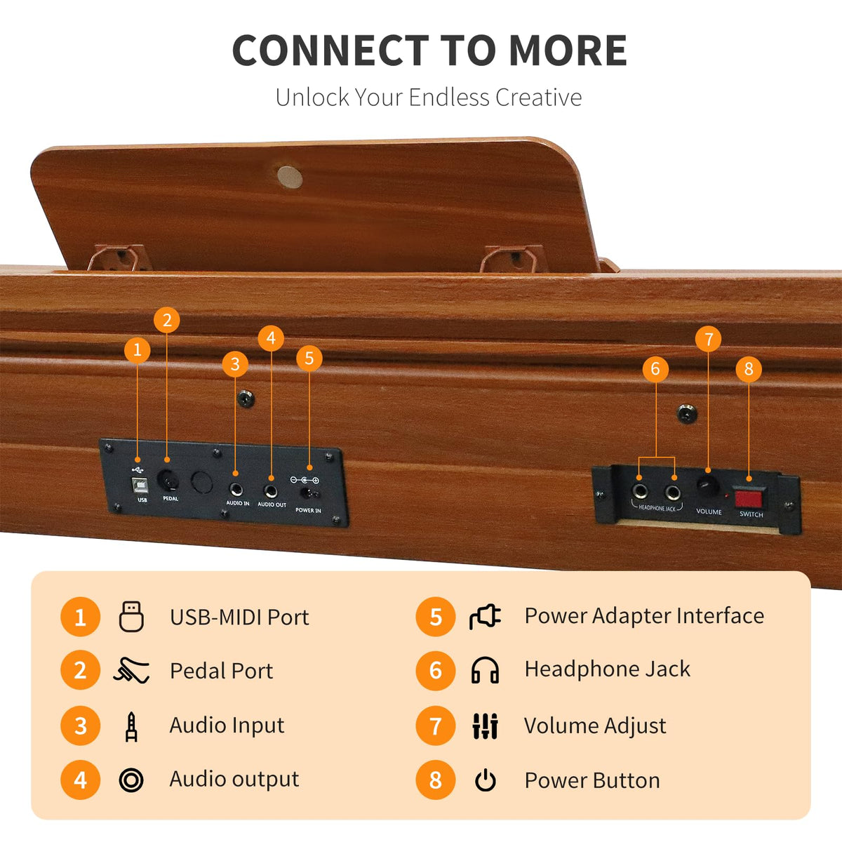 88-key Weighted Hammer-Action Digital Piano X16224