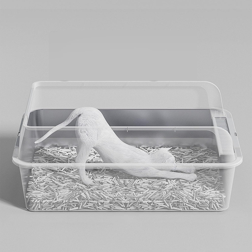 Stainless Steel Enclosed Cat Litter Box with Lid Y412635