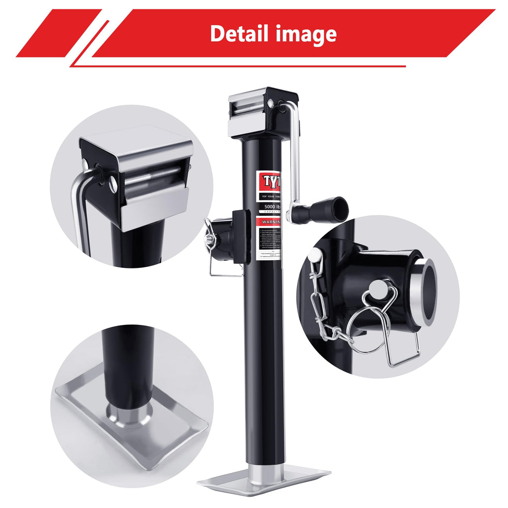 5000lbs Weld On Swivel Trailer Jack, 15" Vertical Travel D25110