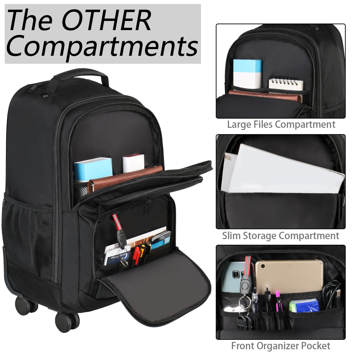Rolling Backpack with 4 Wheels O16592