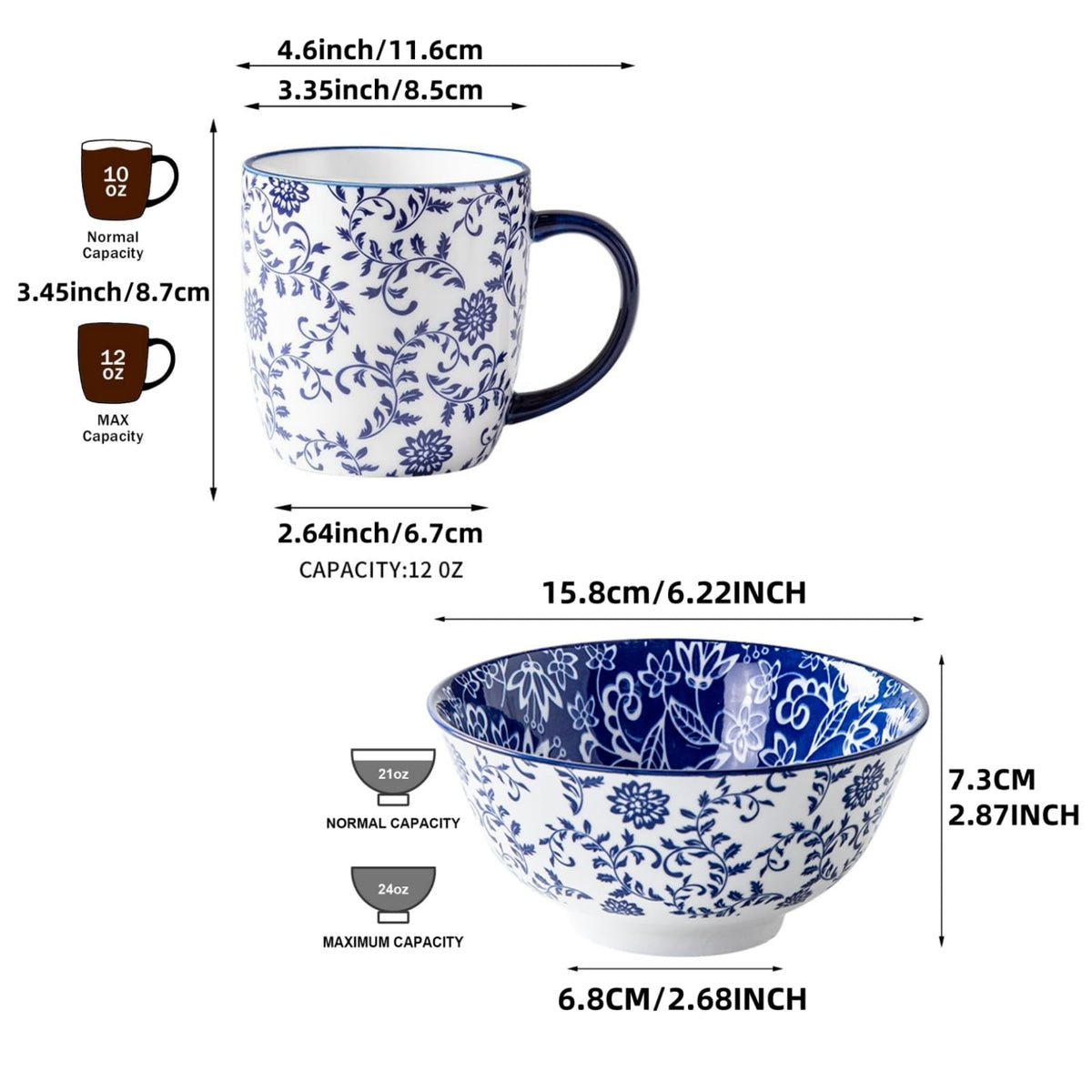 12 Pcs Ceramic Dinnerware Set G97944