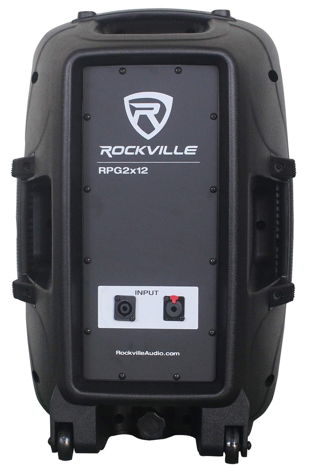 12" Passive PA Speaker System with Metal Wired Mics and Stands Q88994