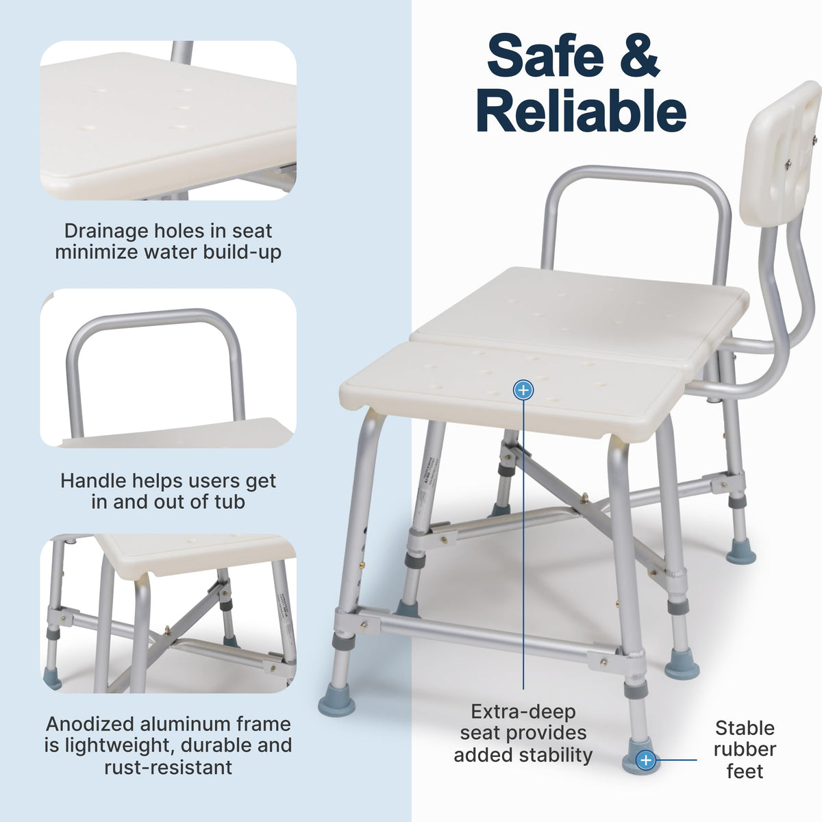 Heavy-Duty Bariatric Tub Transfer Bench L368