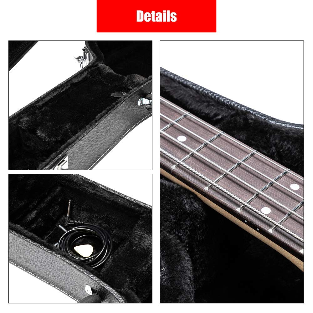 Wooden Hard-Shell Electric Guitar Case with Lock Latch Padding X926