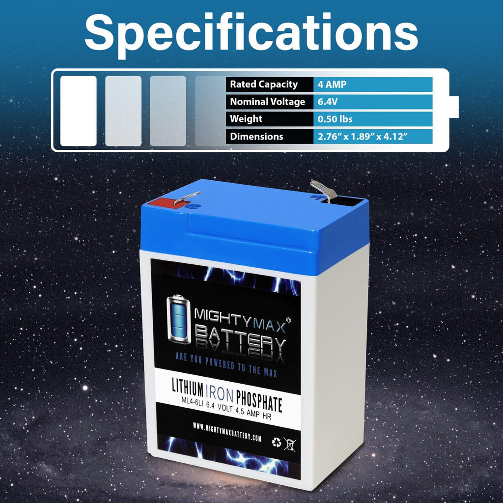 6V 4.5AH Lithium Replacement Battery R421314