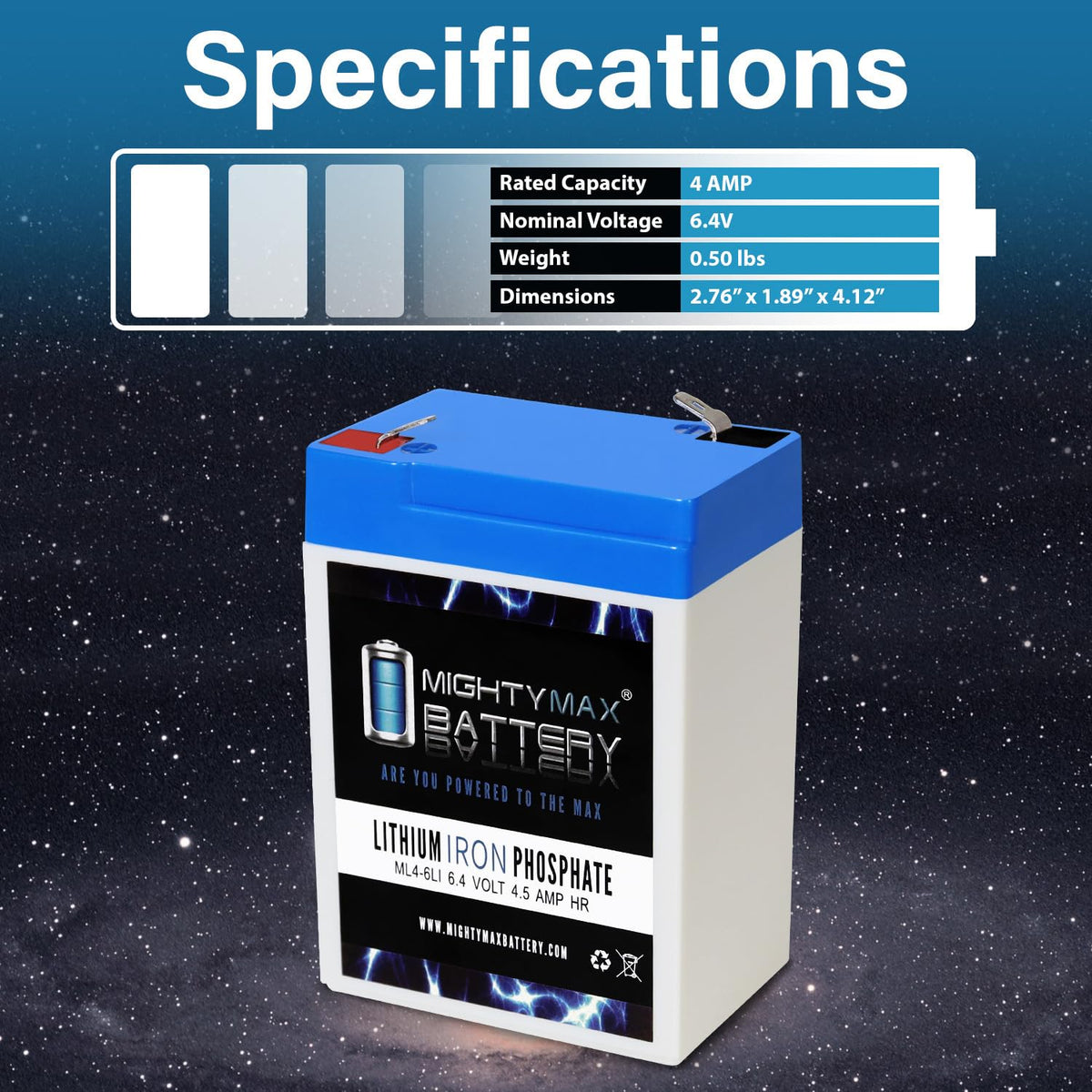 6V 4.5AH Lithium Replacement Battery R421314