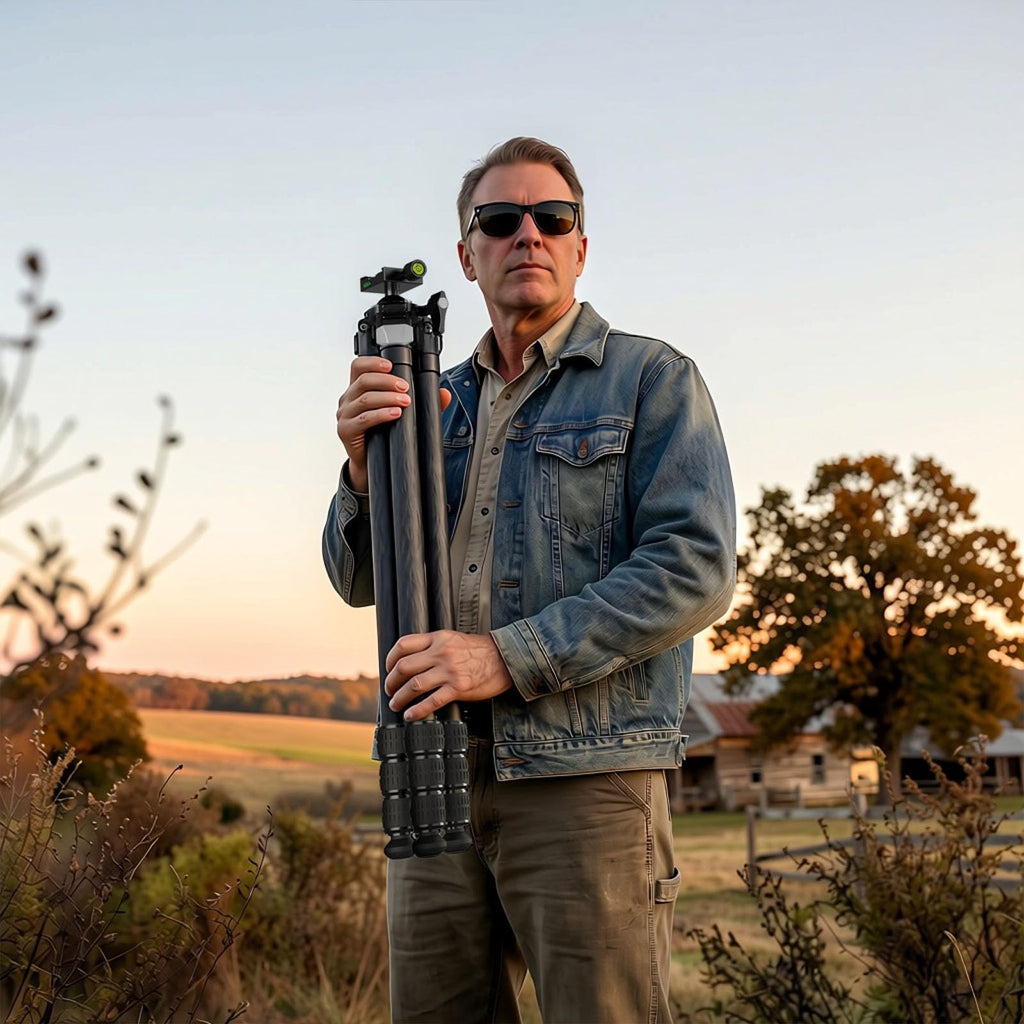 Carbon Fiber Hunting Tripod with Bubble Level and Ball Head K974