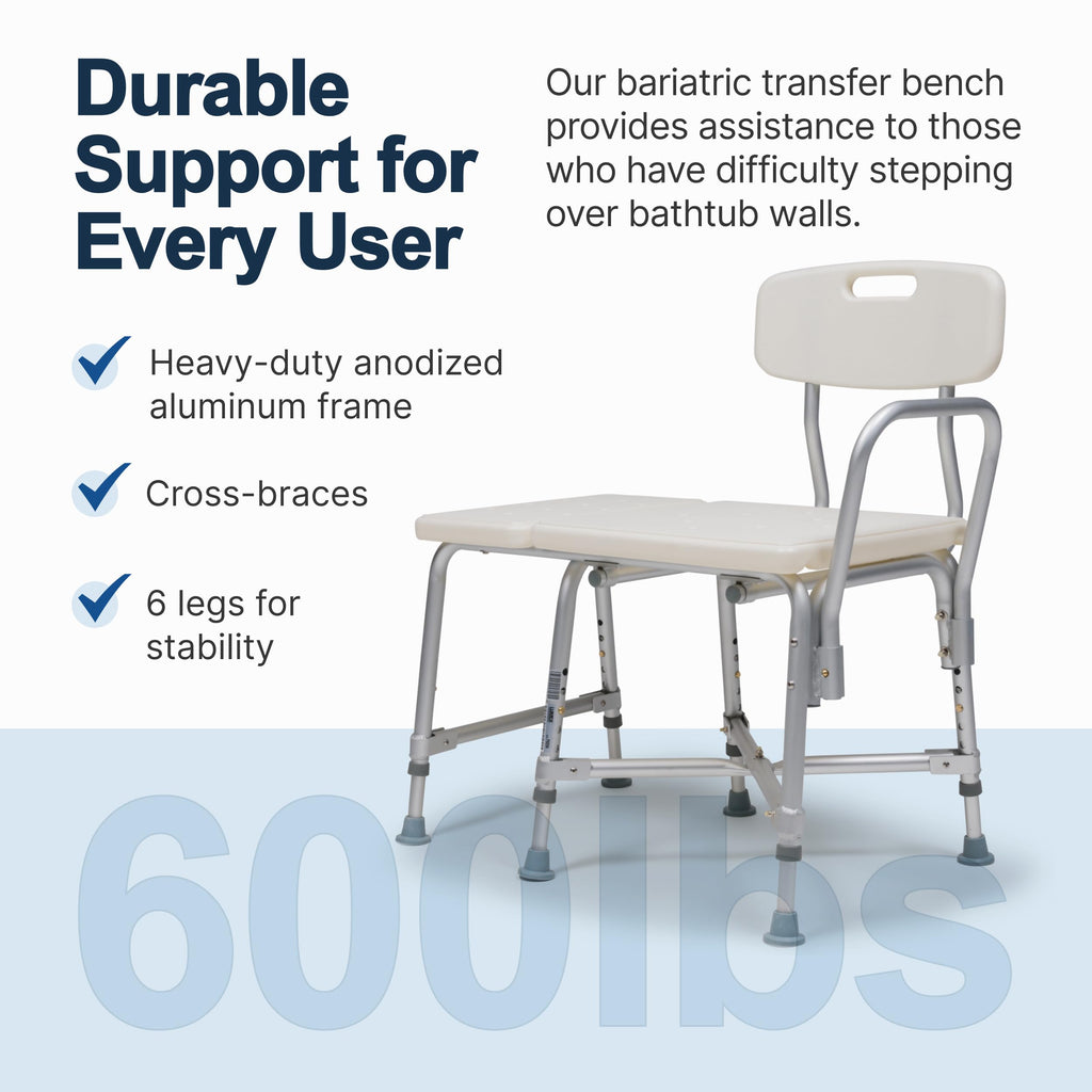 Heavy-Duty Bariatric Tub Transfer Bench L368