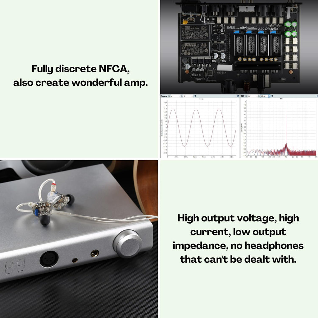 Balanced Headphone Amplifier Desktop Headphone Amp Preamp with Remote Control Black E55007