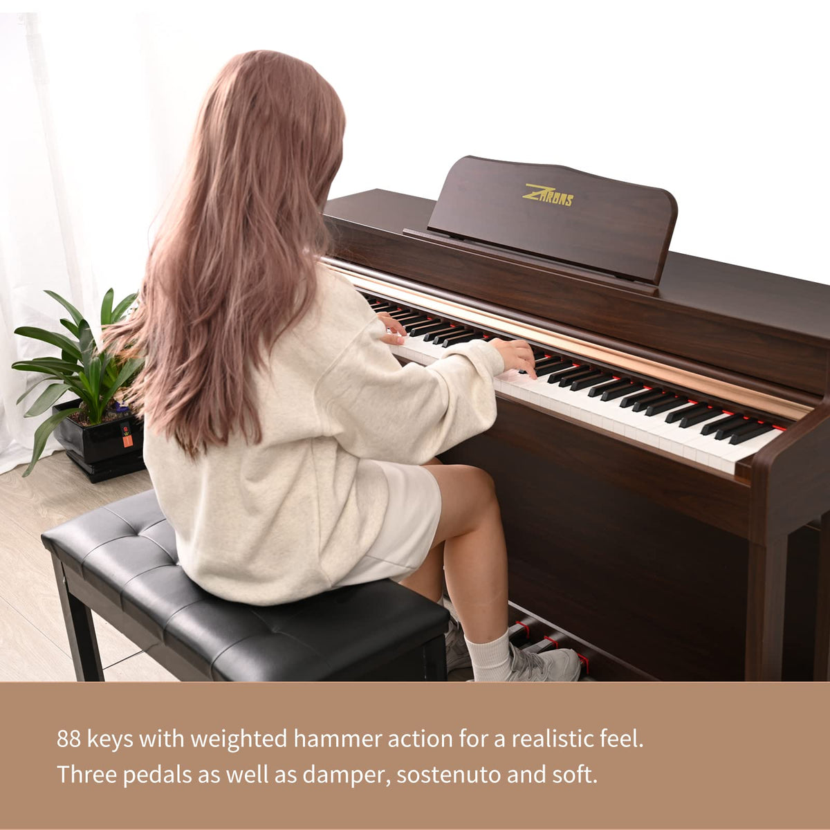 88 Key Full Weighted Digital Piano with Triple Pedal D6009