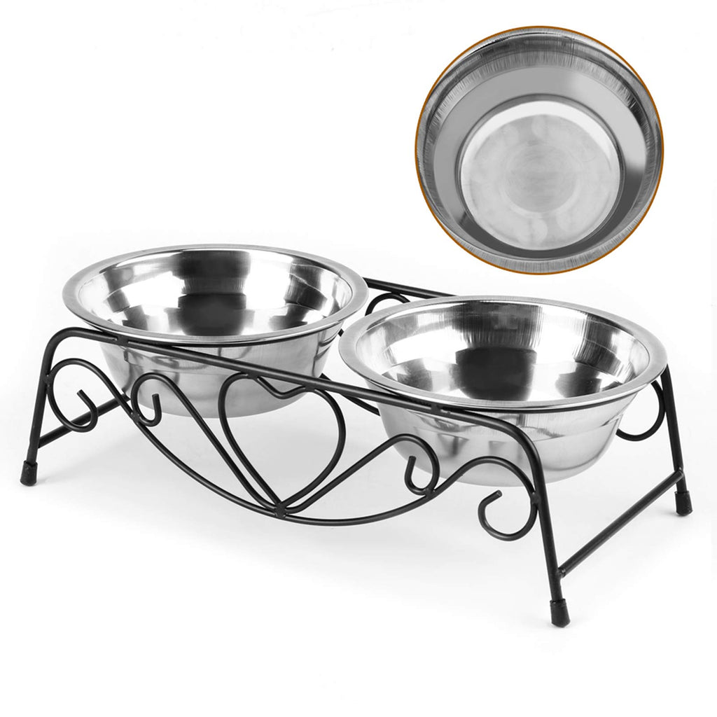 Stainless Steel Elevated Dog Cat Bowls with Iron Stand E315639