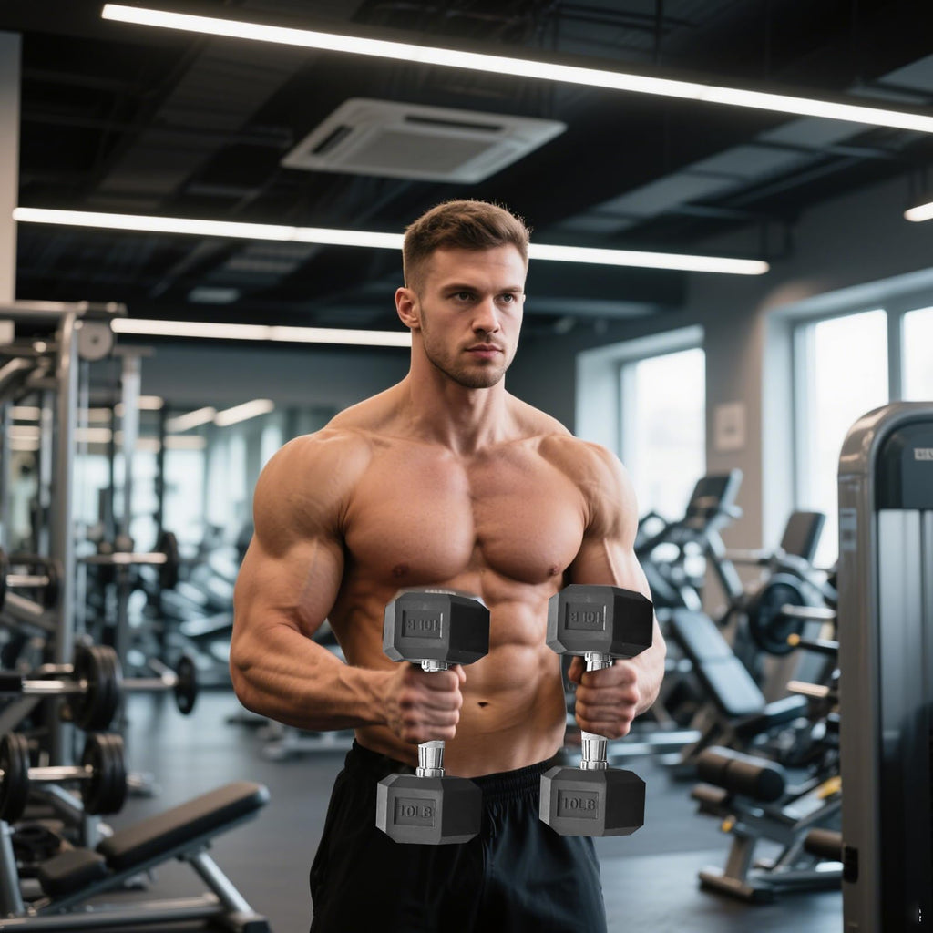 15 lb-550 lb Rubber Hex Dumbbell Set G7005