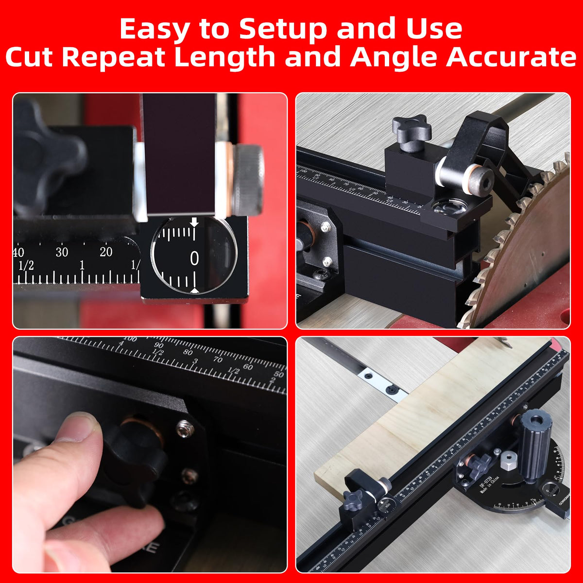 Portable Table Saw Miter Gauge with 18 Inch Fence and Flip Stop I250