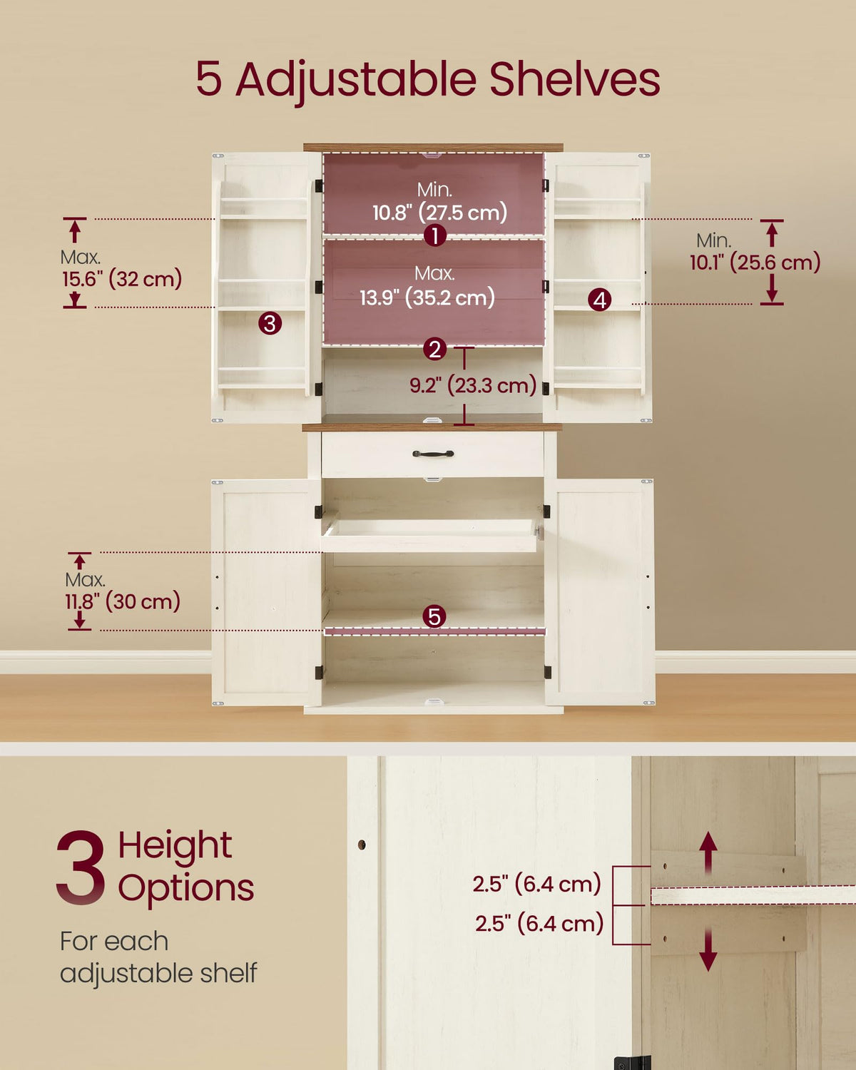 Freestanding Tall Pantry Cabinet with Drawer K8523