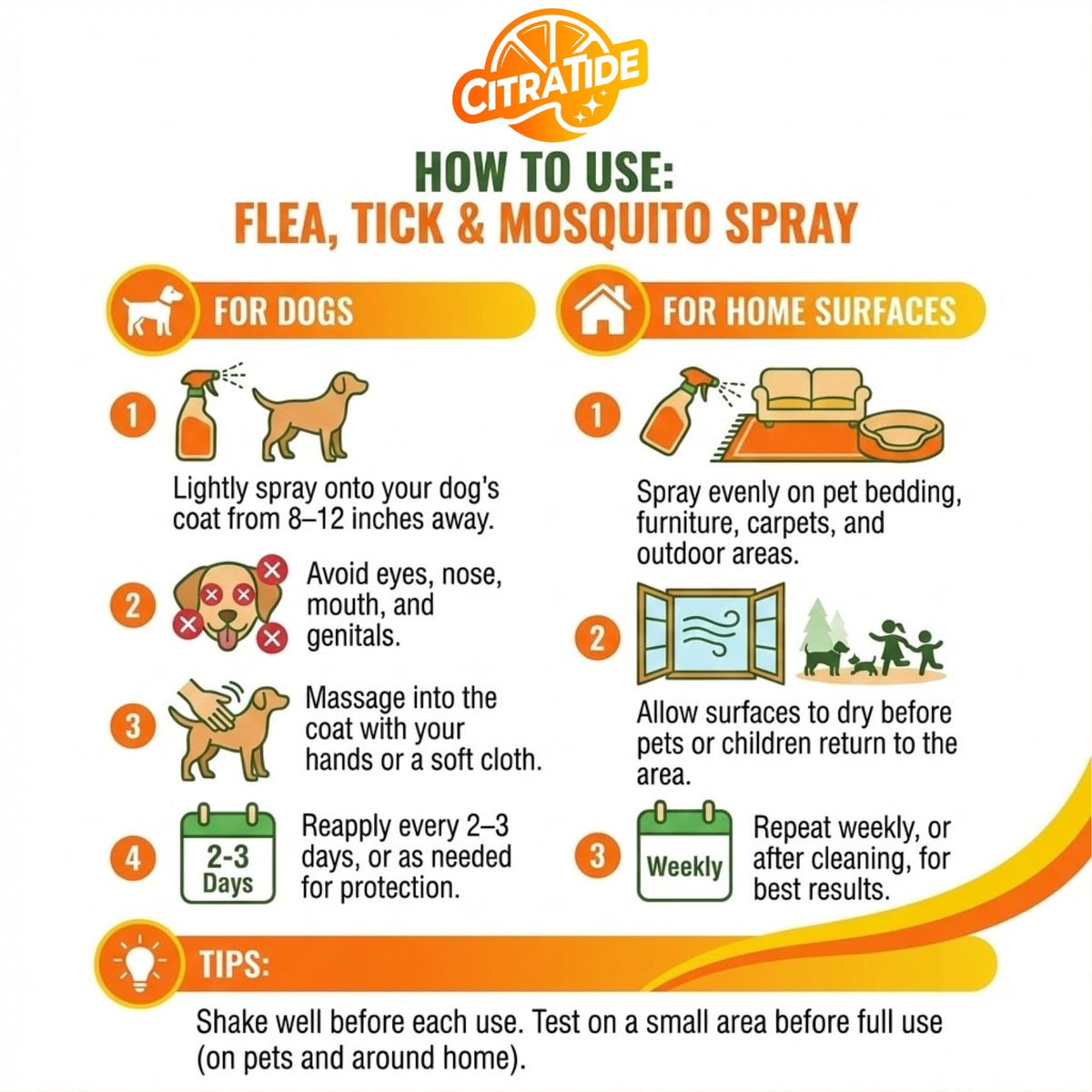 Plant-Based Cedarwood & Citrus Flea Tick & Mosquito Spray for Dogs 16 fl oz Y82223