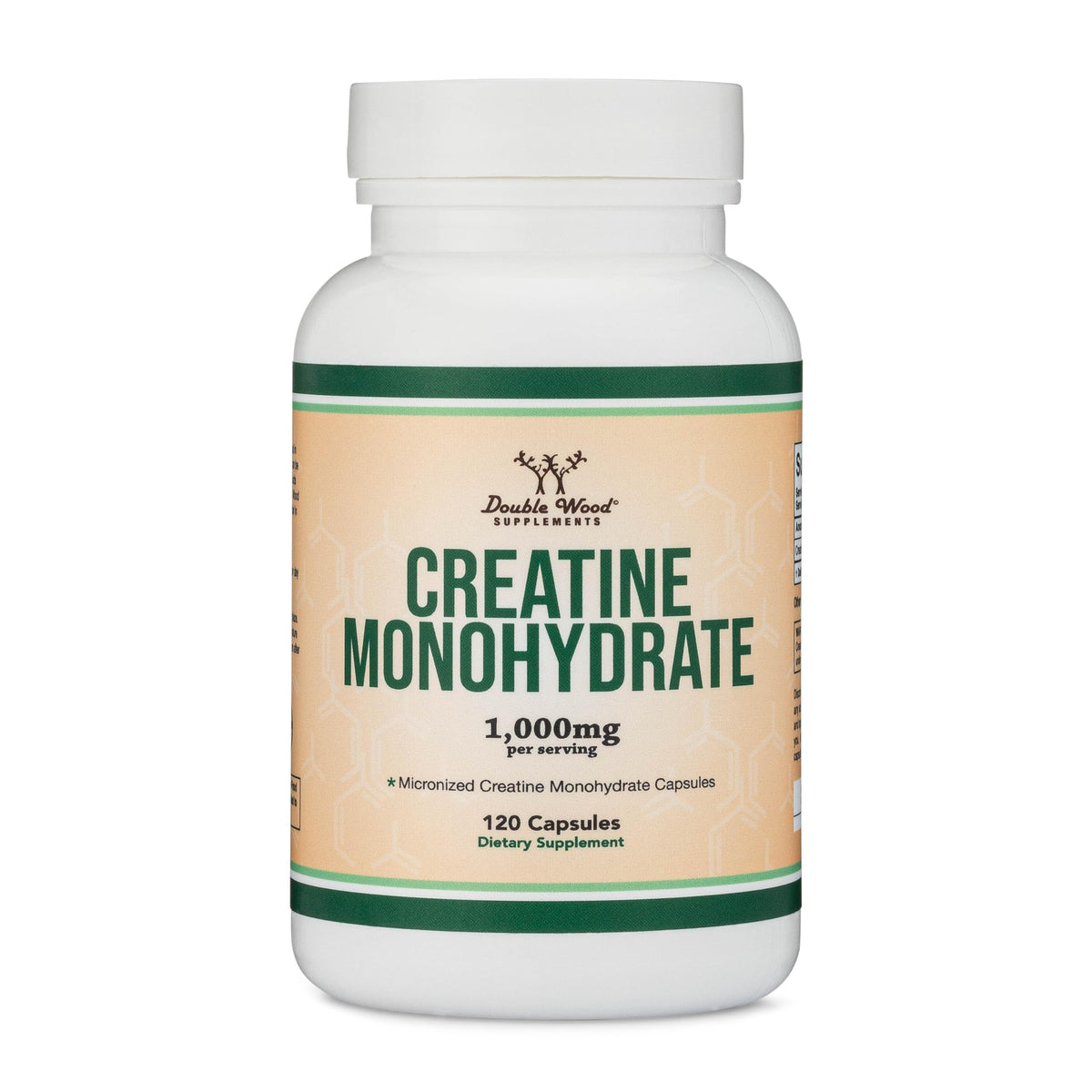 Creatine Monohydrate Capsules 1,000mg Vegan 120 Capsules L109