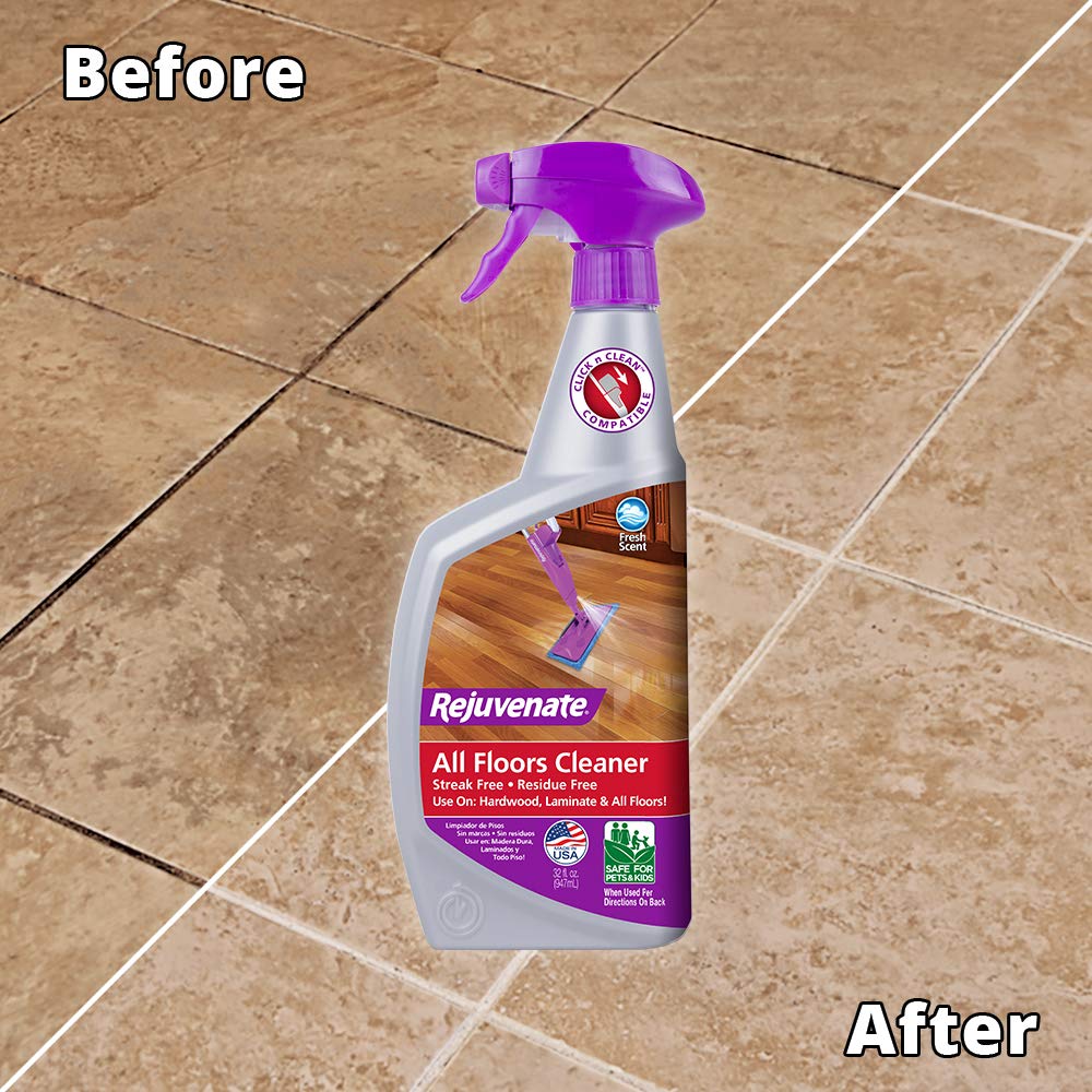 Wood Floor Restorer and Polish with High Gloss Finish 32oz and PH Balanced Floor Cleaner O7431