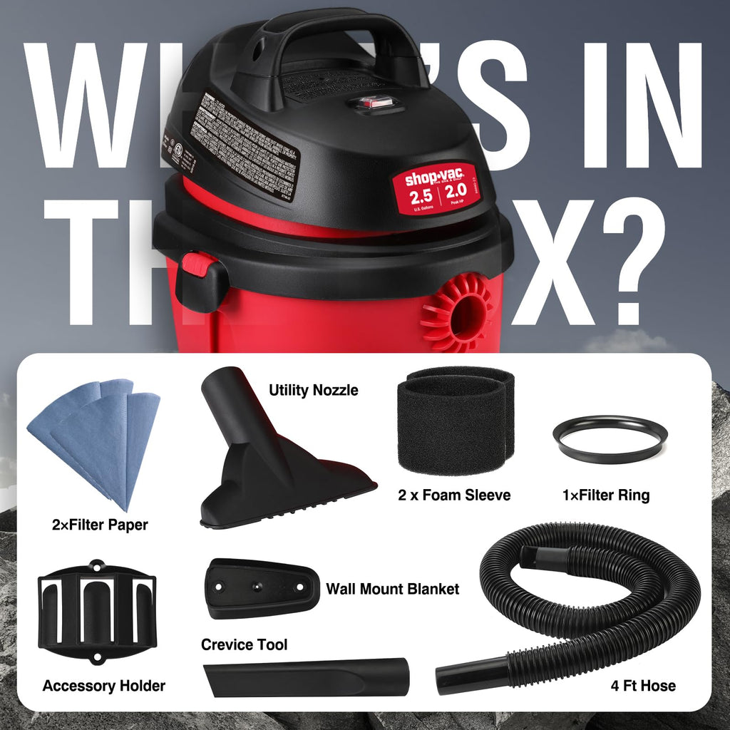 2.5 Gallon 2.0 Peak HP Wet/Dry Vacuum O18251