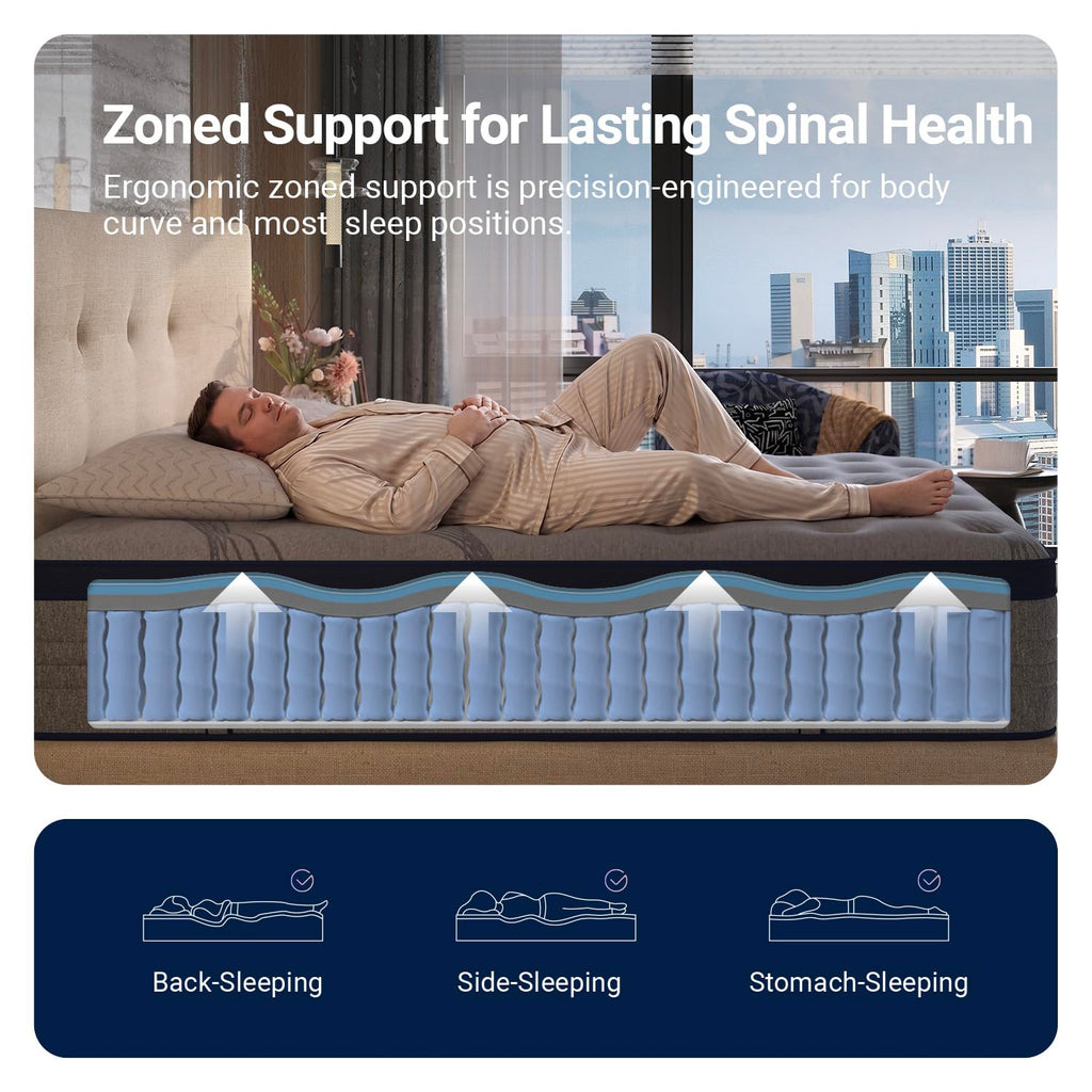 Queen 12 Inch Cooling Hybrid Mattress T5490