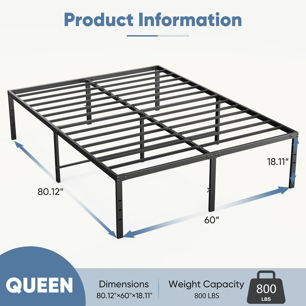 18" Heavy Duty Metal Queen Bed Frame D673999