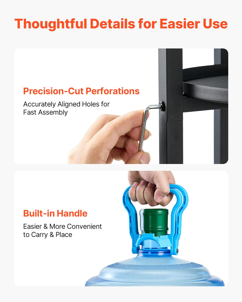 5 Gallon Heavy Duty Water Jug Stand with Storage Shelf H90142