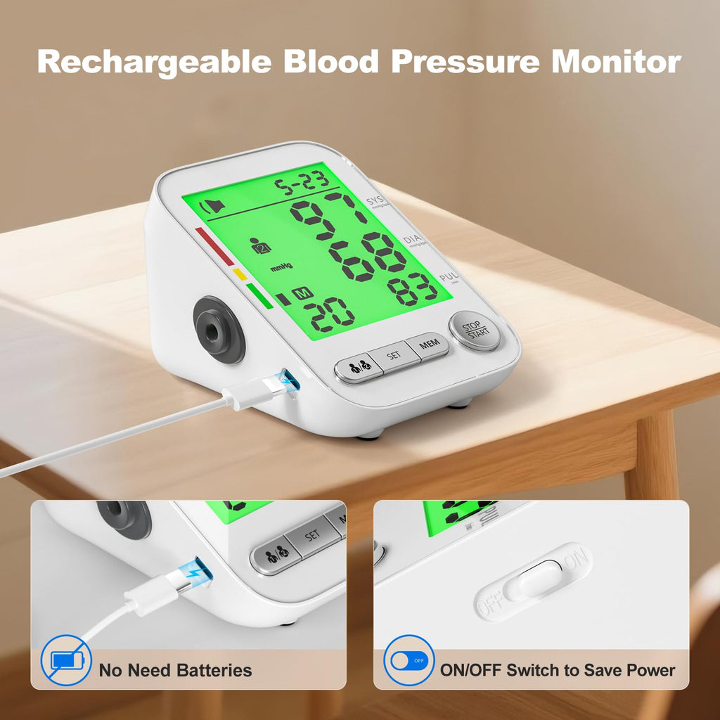 Rechargeable Automatic Digital Blood Pressure Monitor with 2 Cuffs V5047