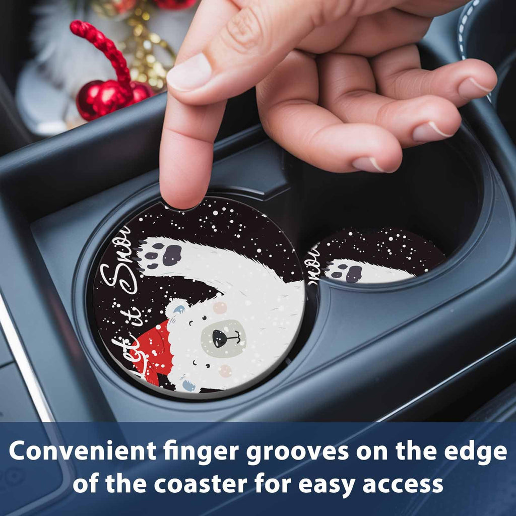 Absorbent Ceramic Stone Car Coasters Set of 2 X99613