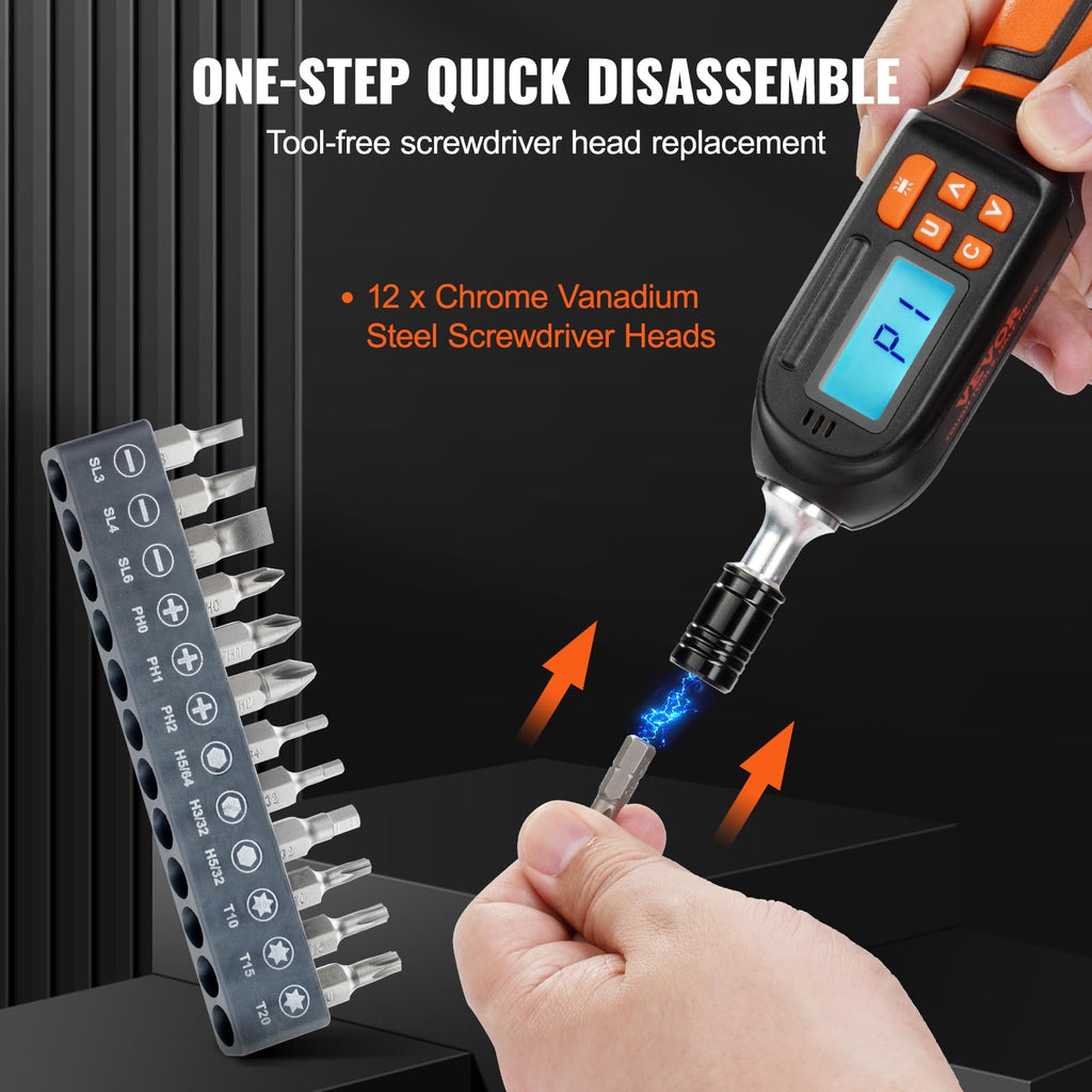 1/4" Drive Digital Torque Screwdriver with LCD, Bits & Case J841785