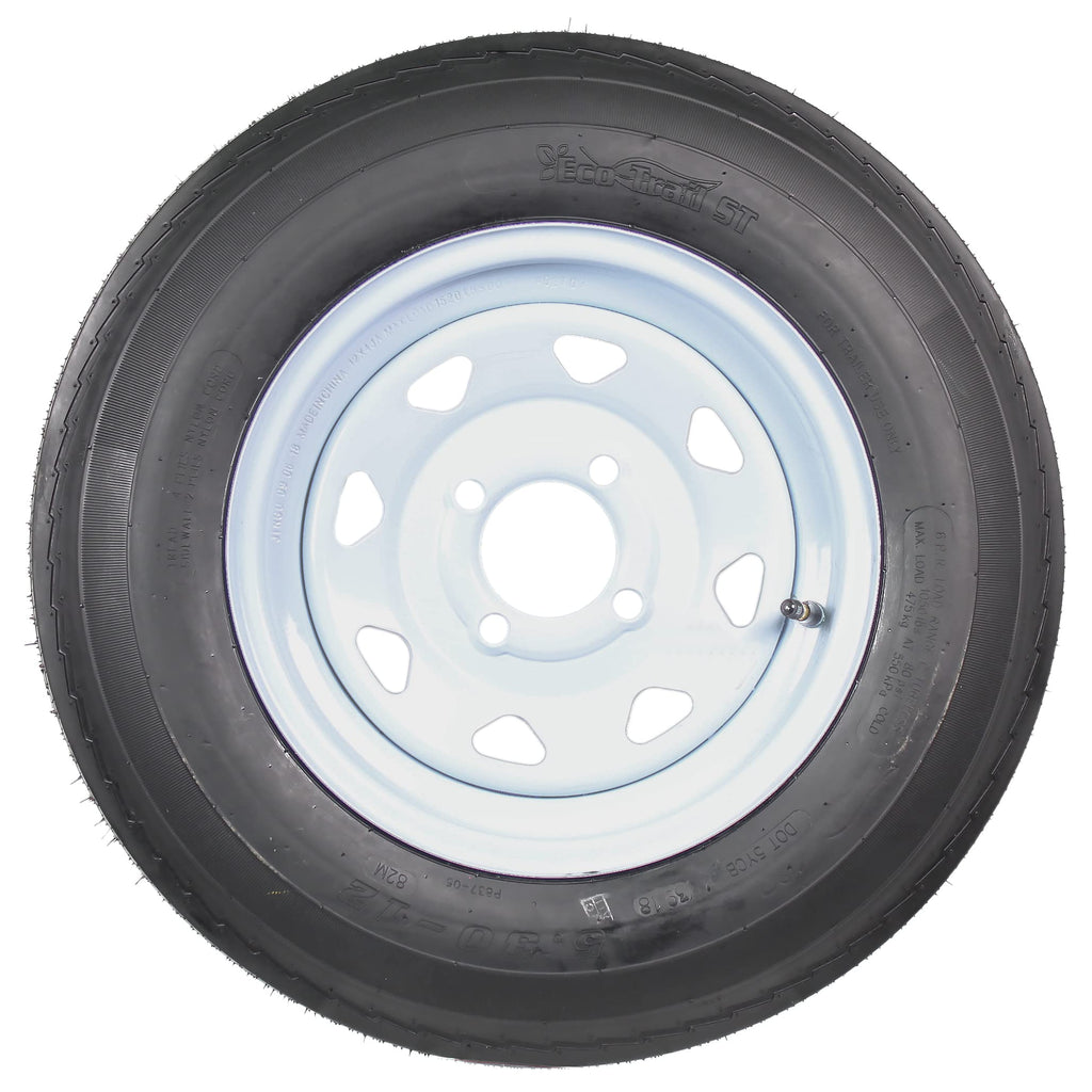 Trailer Tire Rim Assembly 5.30-12 Load C 4 Lug White I803
