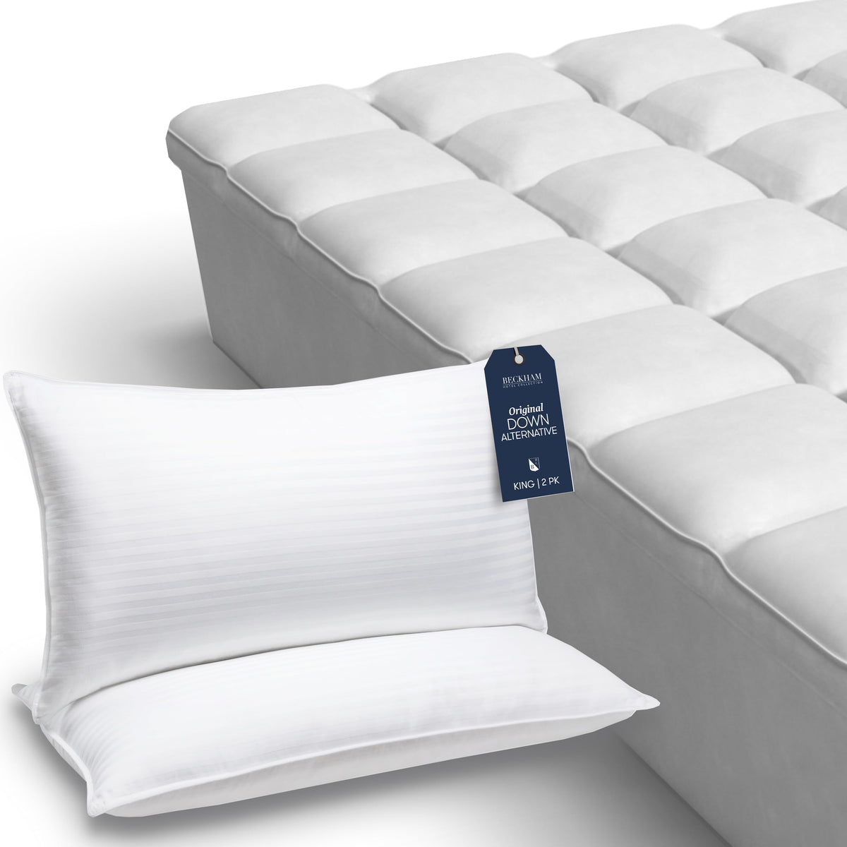 King Size Down Alternative Pillows and Mattress Protector L808