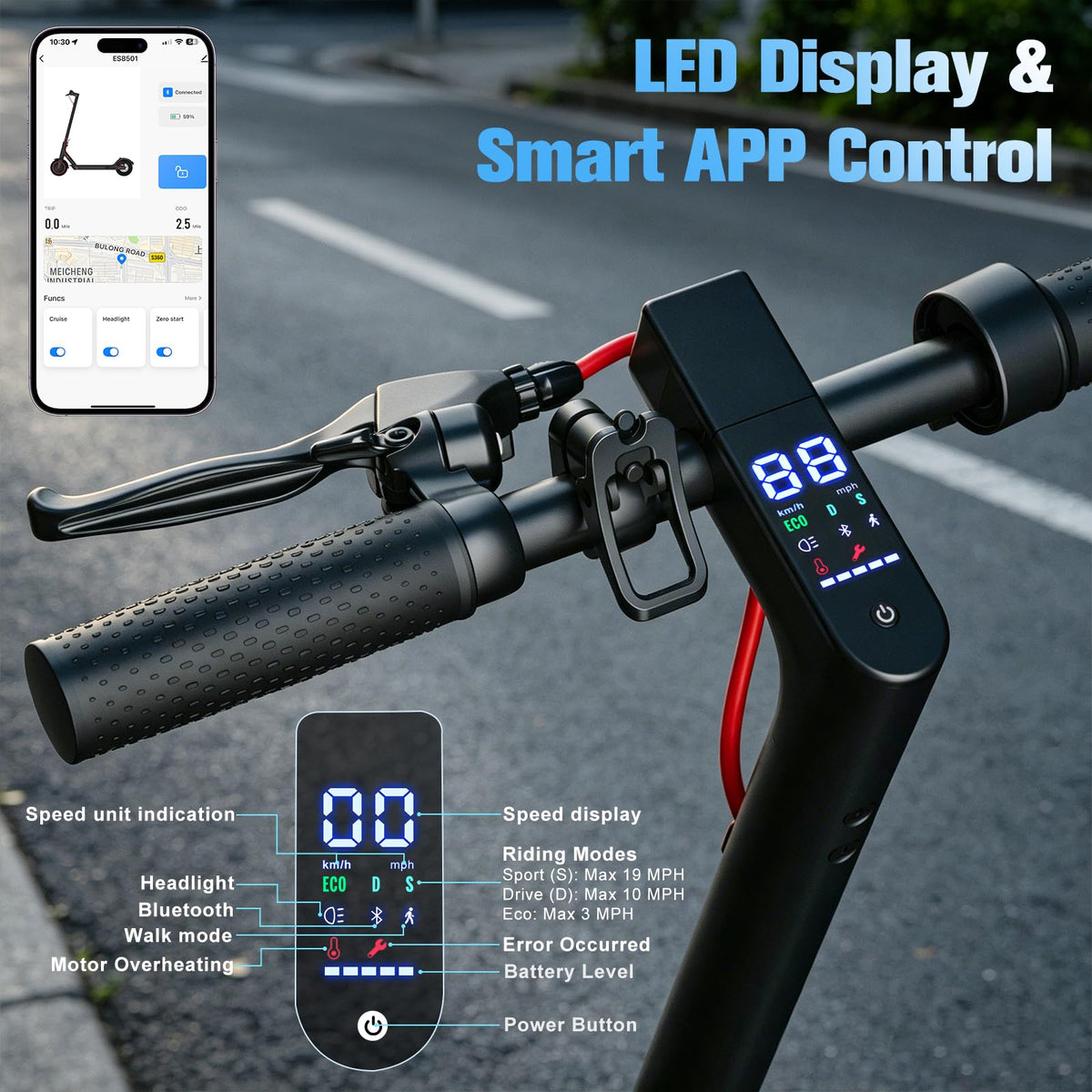 Electric Scooter 500W Motor 8.5'' Tire A974330
