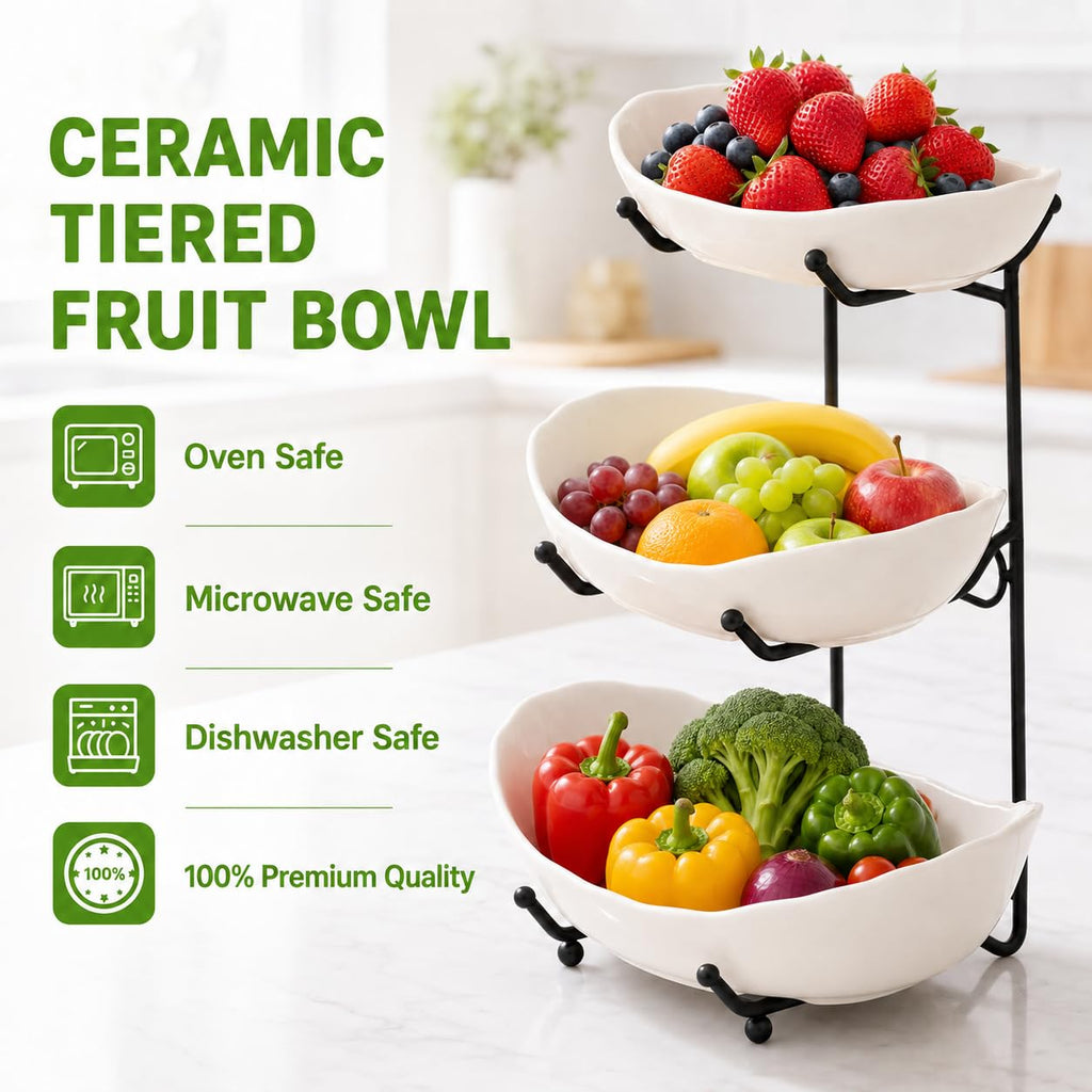 3 Tier Ceramic Fruit Bowl L773