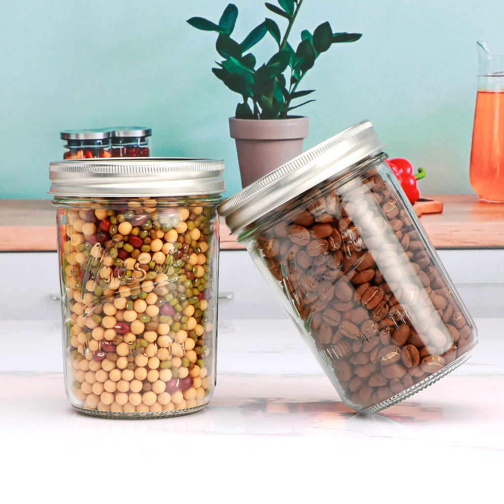 16 oz Glass Mason Jars with Lids 12pcs T532
