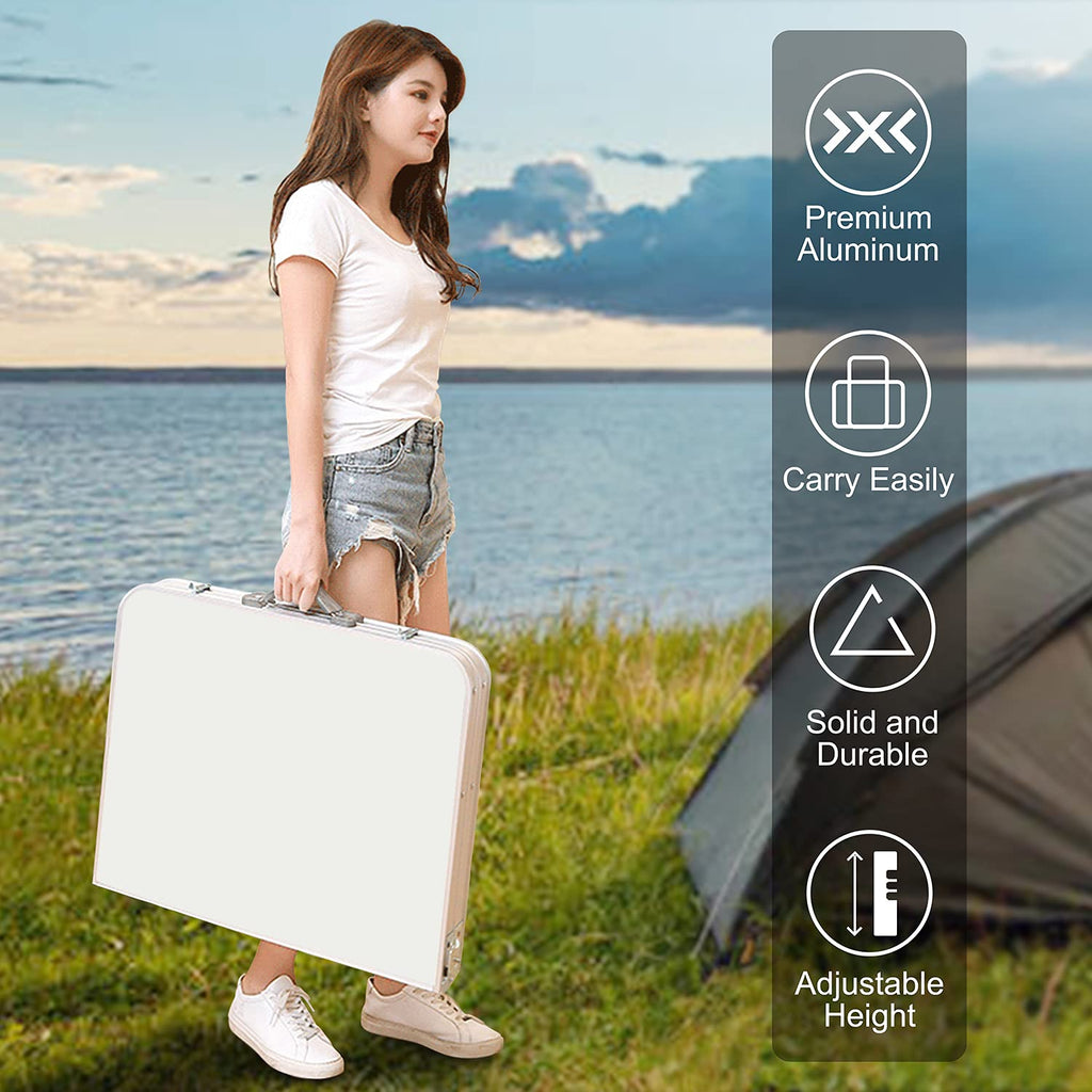4 FT Aluminum Height Adjustable Folding Camping Table B963058