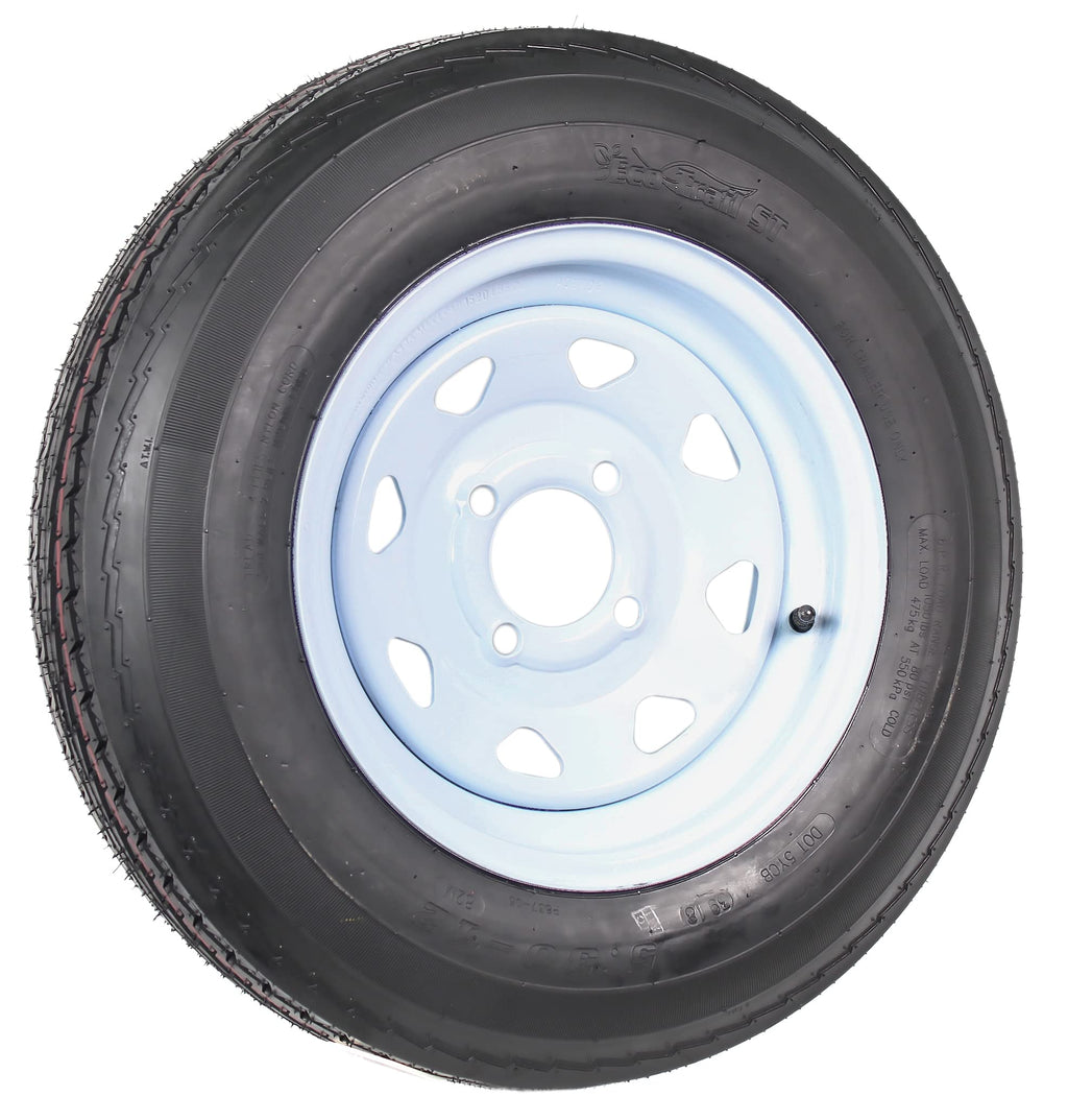 Trailer Tire Rim Assembly 5.30-12 Load C 4 Lug White I803