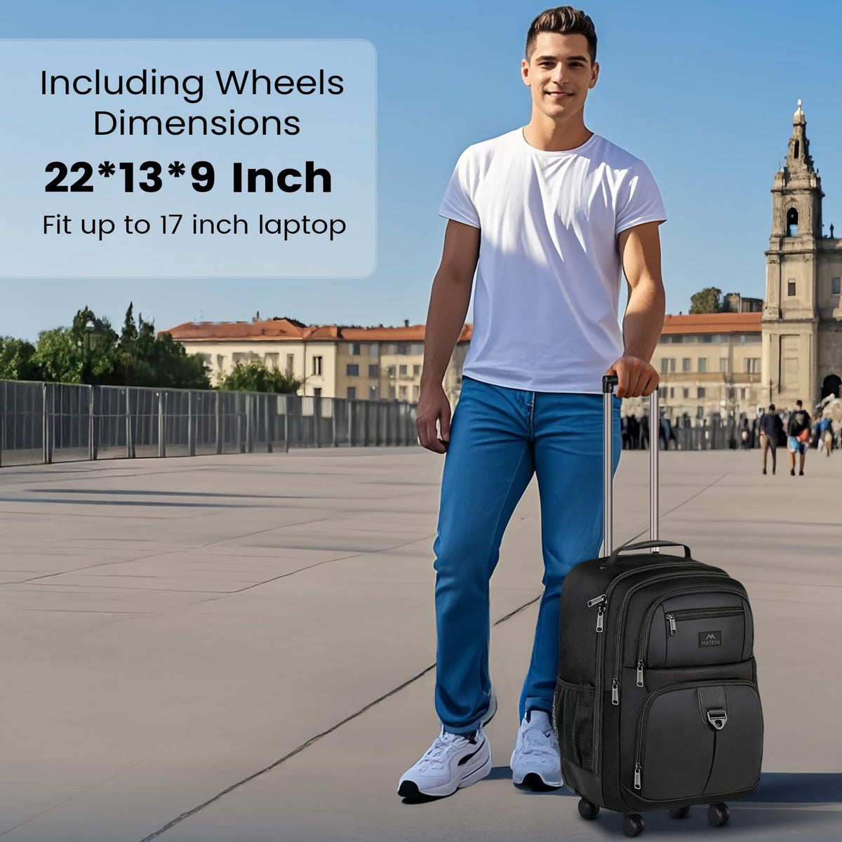 Rolling Backpack with 4 Wheels O16592