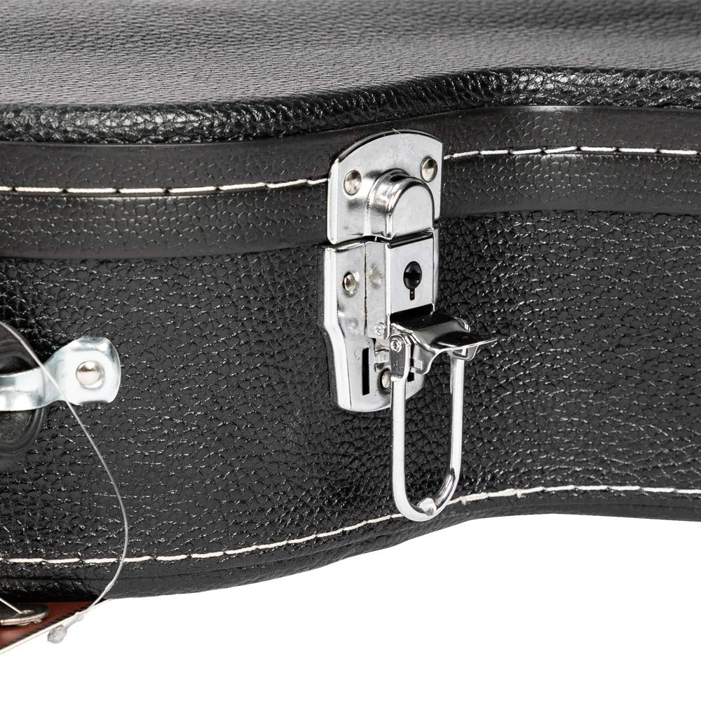 Wooden Hard-Shell Electric Guitar Case with Lock Latch Padding X926