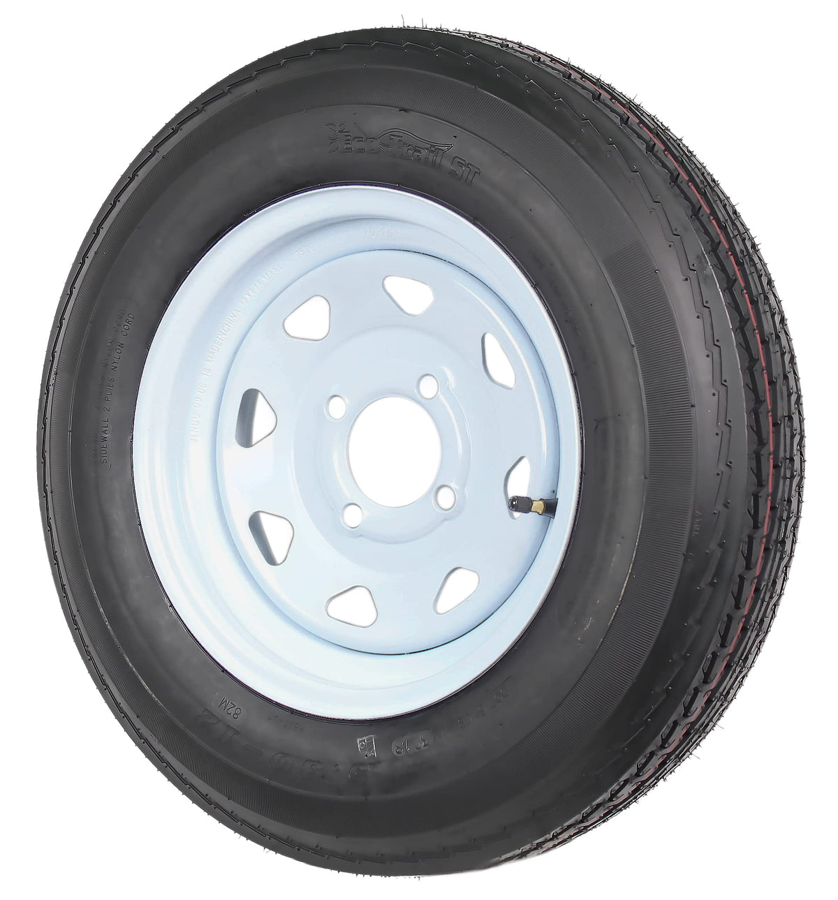 Trailer Tire Rim Assembly 5.30-12 Load C 4 Lug White I803