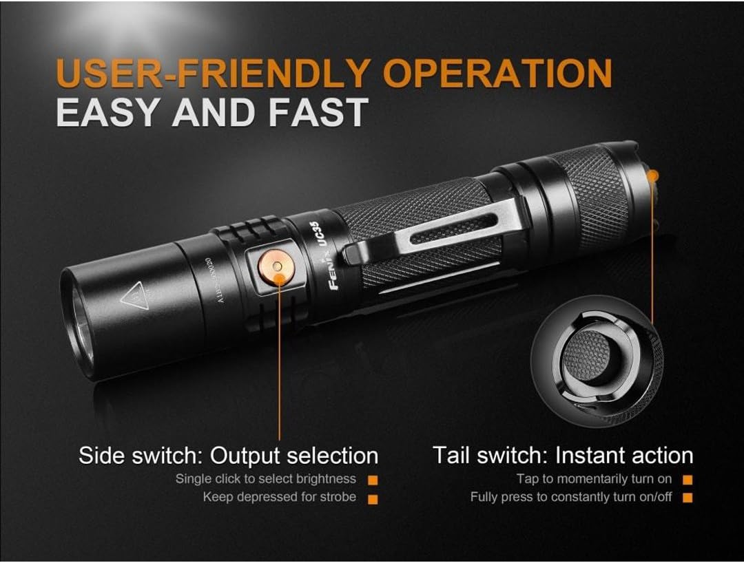 1000 Lumen Rechargeable Tactical Flashlight M904744